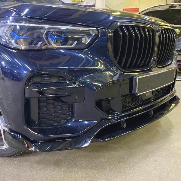Накладка переднього бамперу BMW G05 дорестайл чорний глянець c31-47c фото