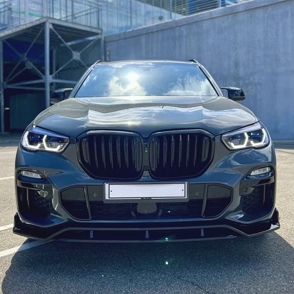 Накладка переднього бамперу BMW G05 дорестайл чорний глянець c31-47c фото