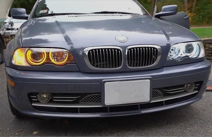 Ангельські оченята LED Cotton BMW E46 білий-жовтий Angel Eyes 2c4-4a5 фото