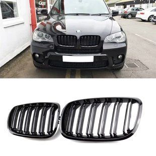 Решетки радиатора BMW X5 E70 X6 E71 M Performance глянец ноздри двухреберные 575-8c4 фото