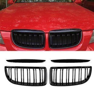 Решетки радиатора BMW E90 E91 дорест M Performance глянец ноздри двухреберные 6i3-47i фото