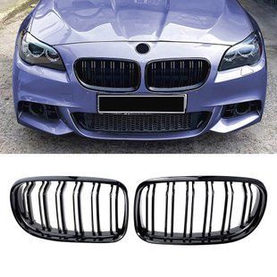 Решетки радиатора BMW F10 F11 F18 M Performance глянец ноздри двухреберные a37-a97 фото